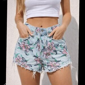 LEVI Floral Denim Women Shorts